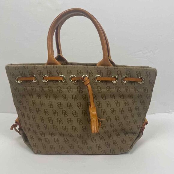 Vintage Dooney & Bourke Purse Tan Brown Made in USA Handle Bag - Picture 9 of 14